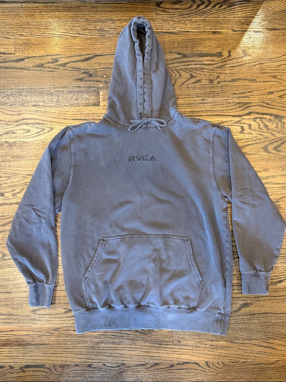 RVCA Gray Pullover Hoodie with Subtle Logo